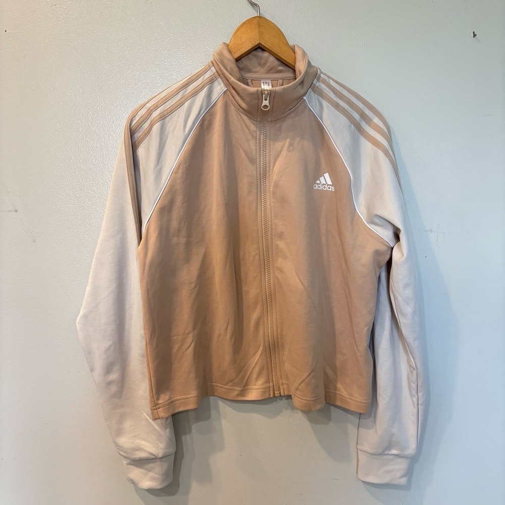 Adidas Slim Fit Teamsport Tracksuit Magic Beige Sweatshiet/Pants Set Women’s XL